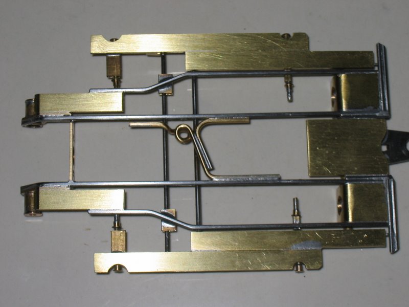 Bare chassis from bottom - all brass sections are K&amp;S .062" brass strip.