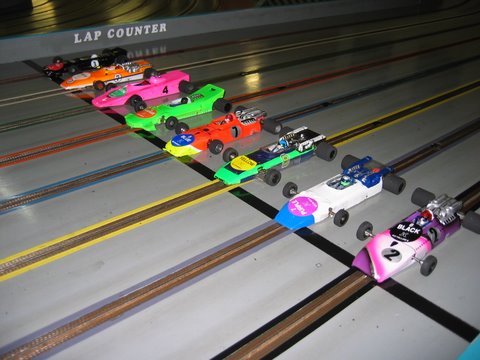 The F1 cars lined up for the Final